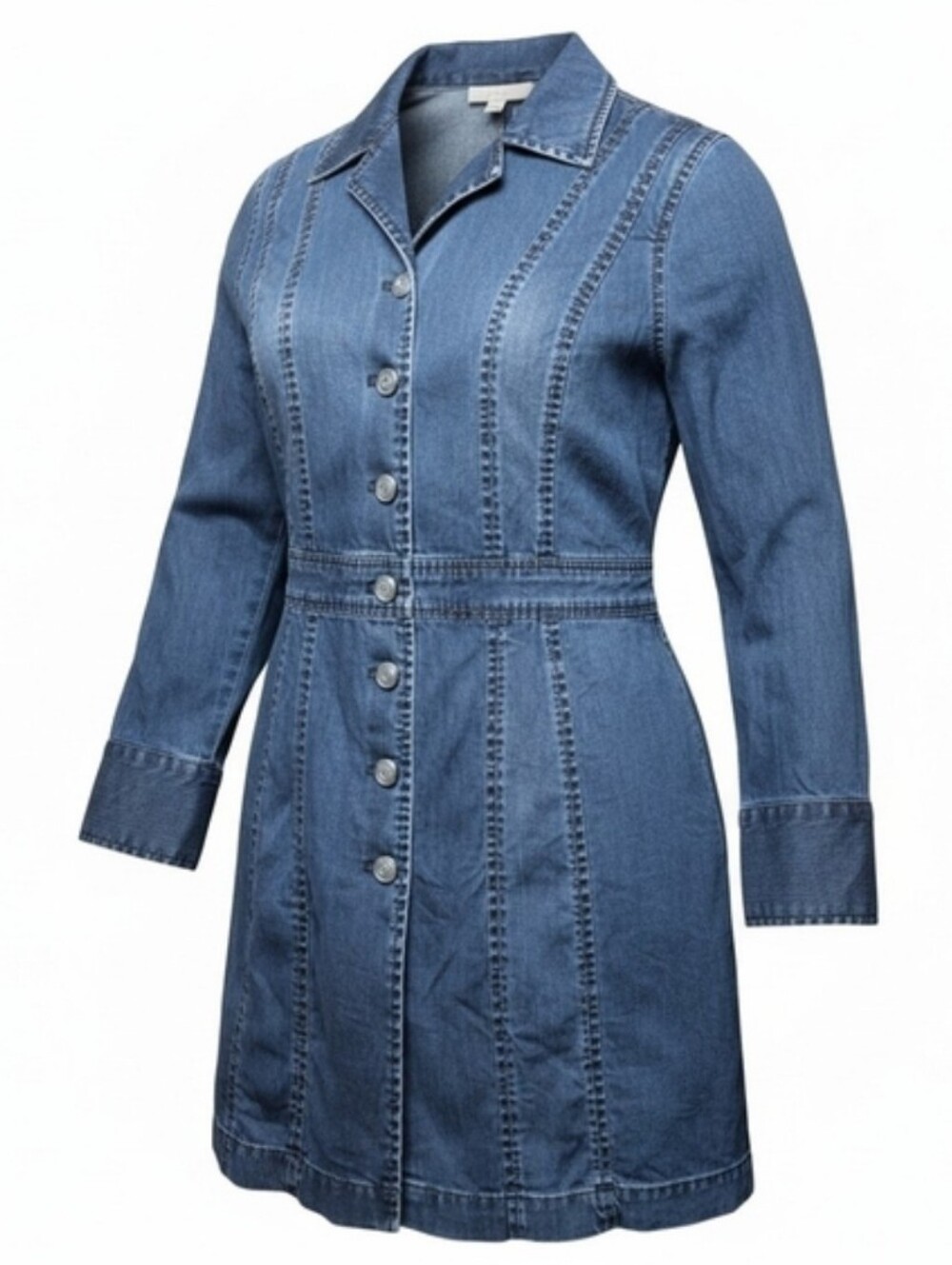 COLDWATER CREEK | Denim Tencel Lyocell Button Shirt Dress‎ Duster Jacket | XL